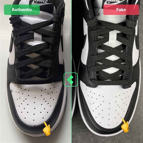 nike panda fake vs real|nike dunk low pandas false.